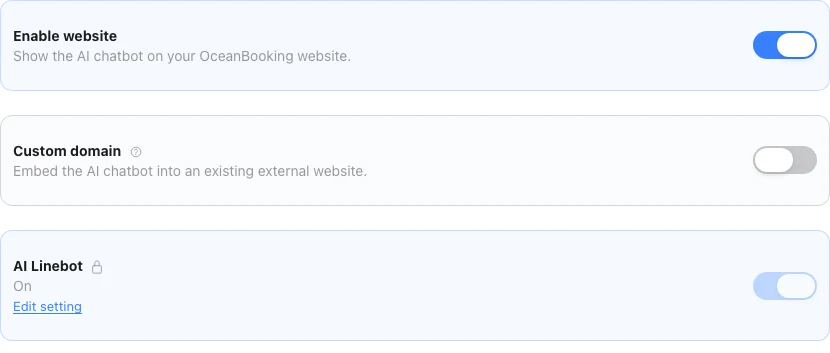 Choose where members can ask questions in Omcean Booking