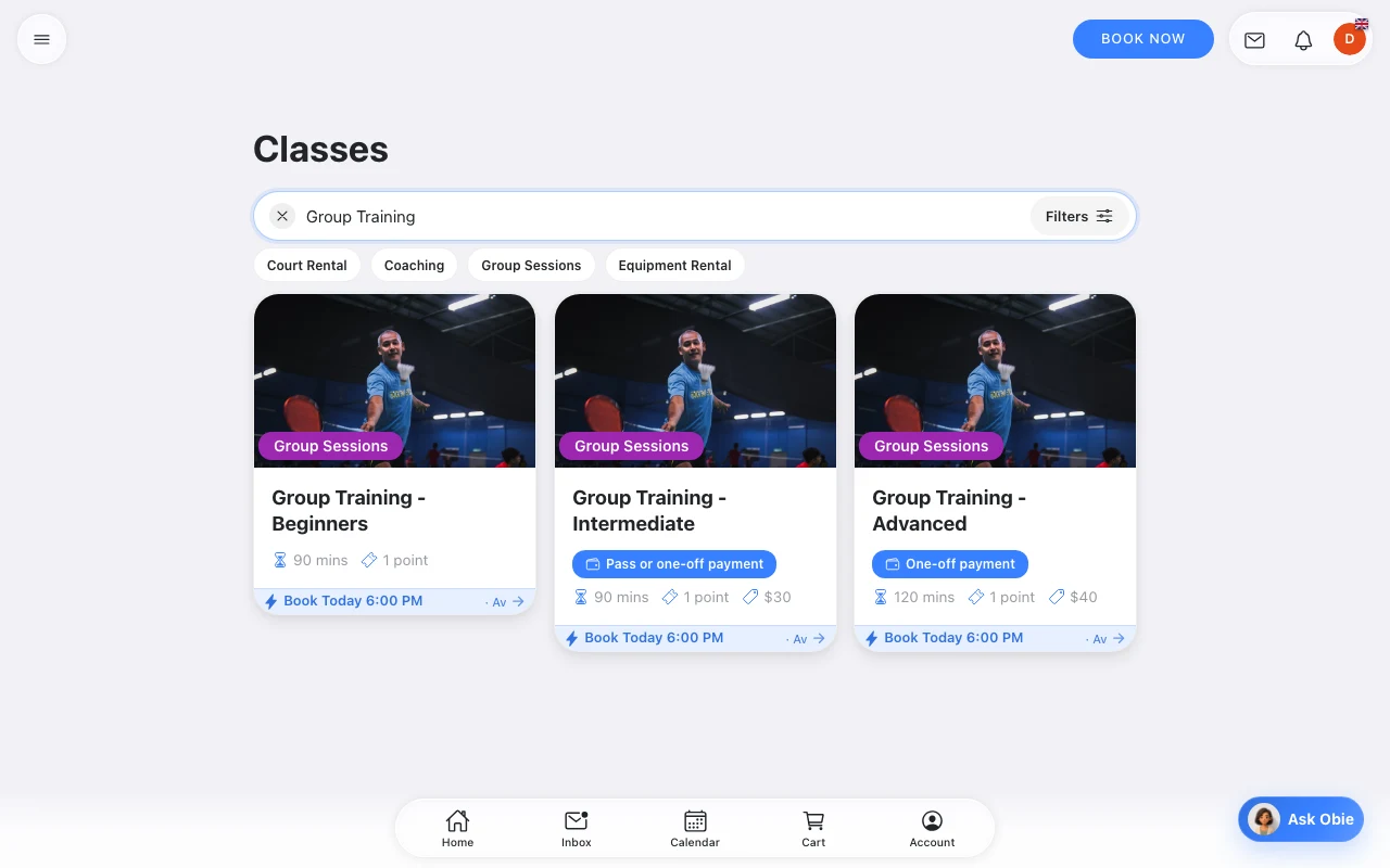 Explain the classes before the booking in Omcean Booking
