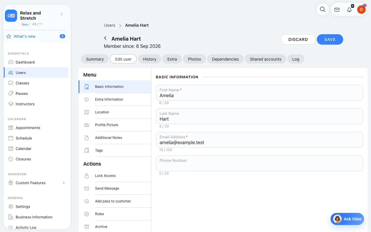 Customer Management in Omcean Booking