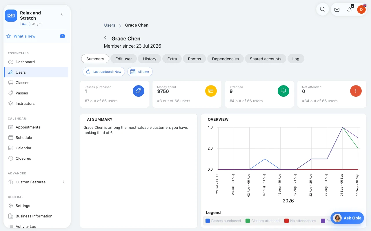 Check another member's account in Omcean Booking