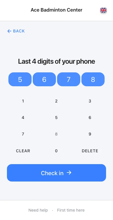 Check in with phone digits in Omcean Booking