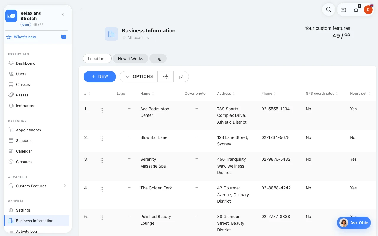 Multi-location Management in Omcean Booking