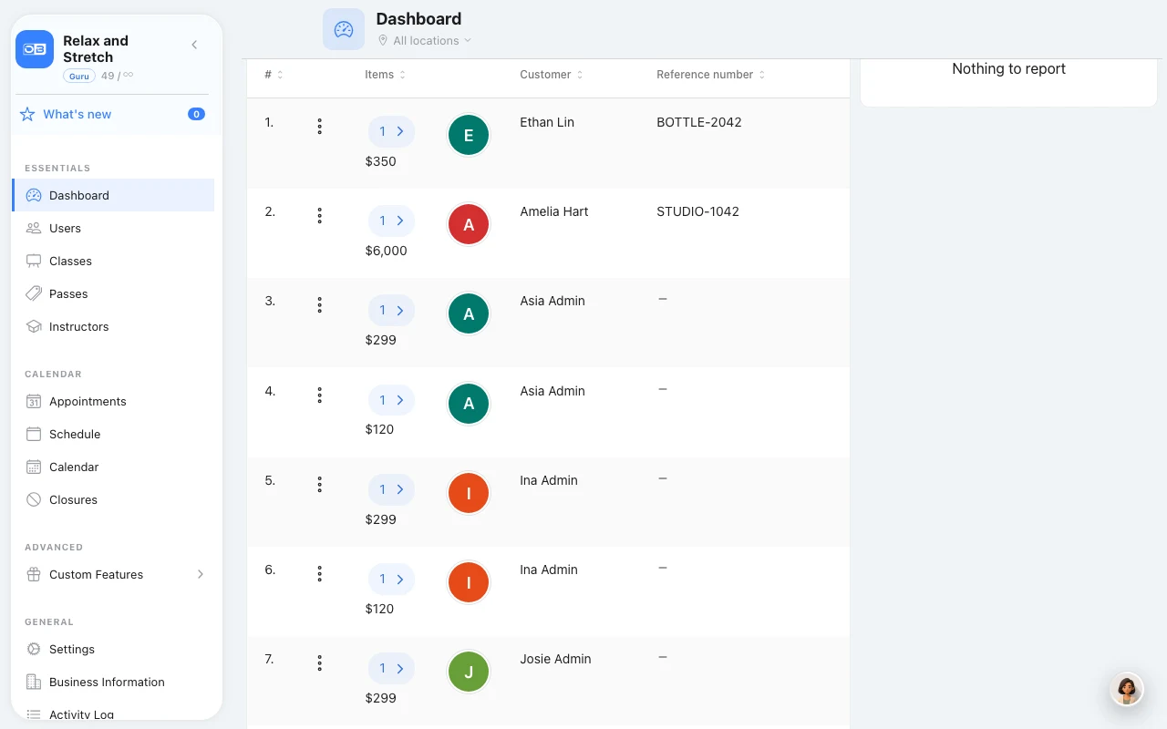 Payments & Receipts in Omcean Booking