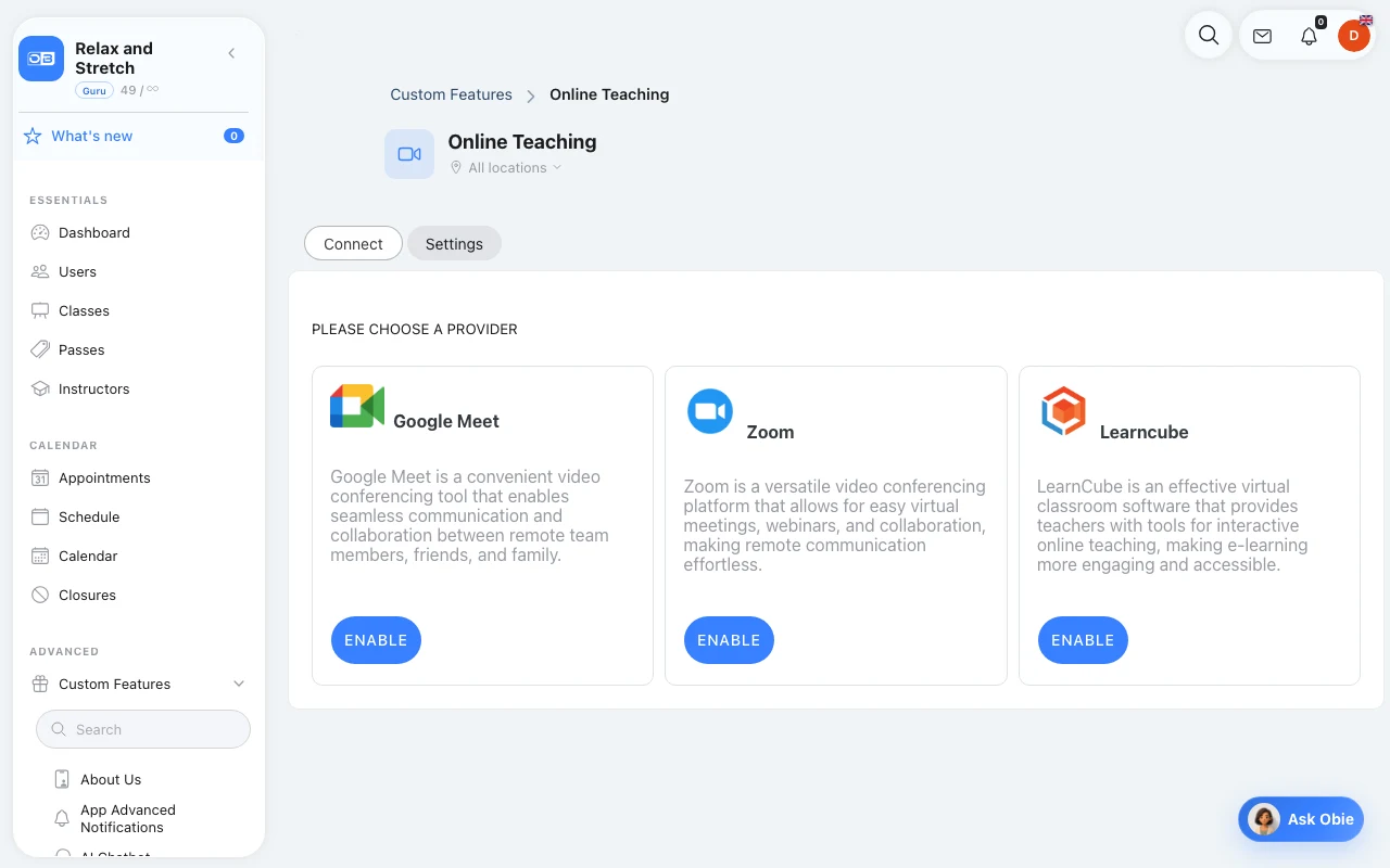 Online Classes in Omcean Booking