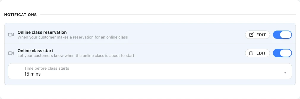 Send the joining details before the start in Omcean Booking