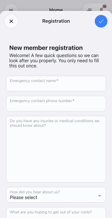 Registration Forms in Omcean Booking