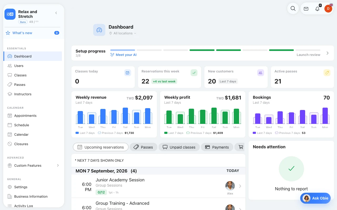 Reporting & Business Insights in Omcean Booking