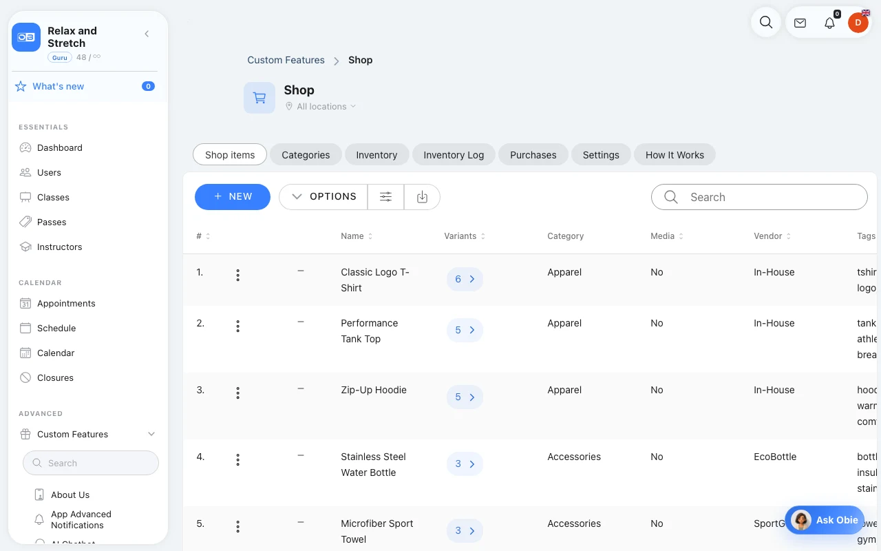 Online Store in Omcean Booking