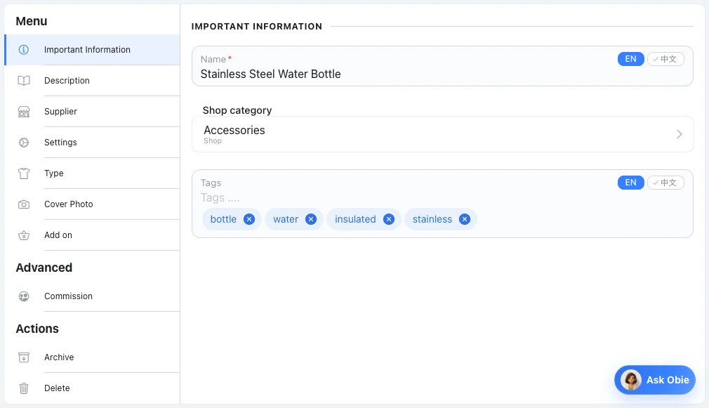 Give everyday items their own listing in Omcean Booking