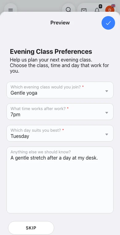 Check demand before adding a class in Omcean Booking