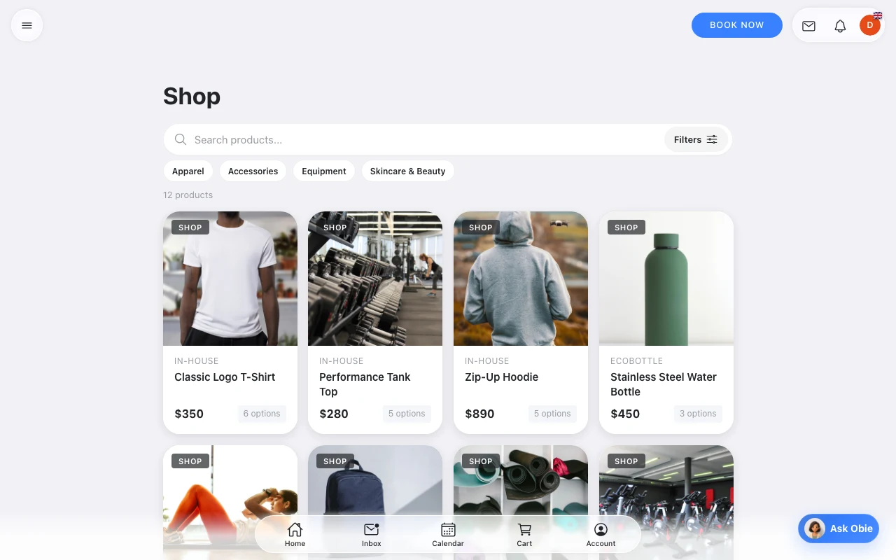 Bring the studio shop into the site in Omcean Booking